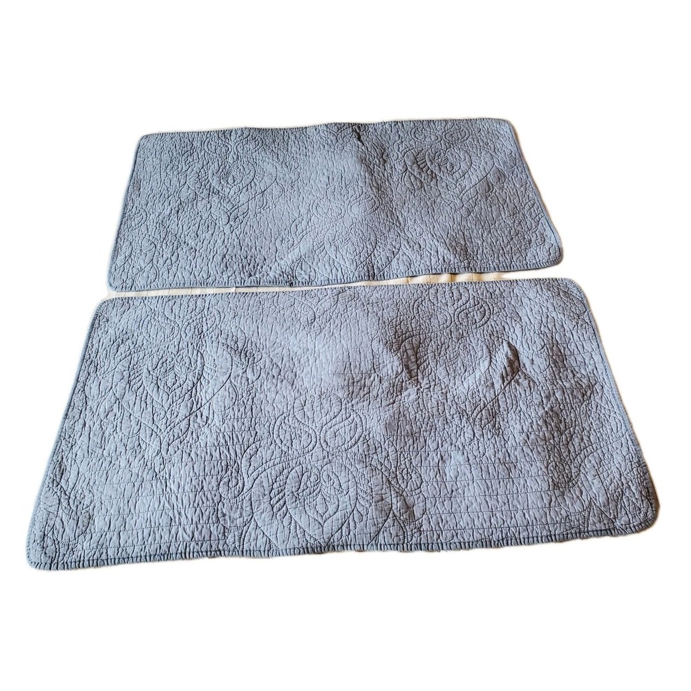 Franktex Inc Cotton Pillowcases‎ Light Blue Quilted Cottage-core French Cottage